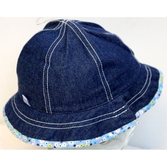 NWT 2002 Gymboree Spring Showers Bucket Hat Denim Flower sz 5-7 yrs L - XXL - Picture 4 of 8
